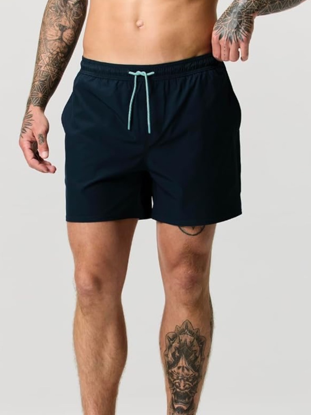 Wellen Men's Performance Lined Swim Trunks 7" Inseam Size XL in Solid Blue